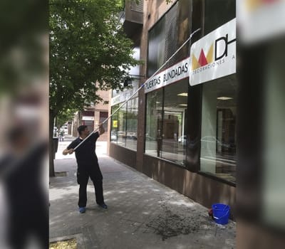 Limpieza de escaparate